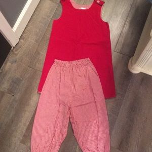 Yo yo clothing corduroy dress and ruffled gingham